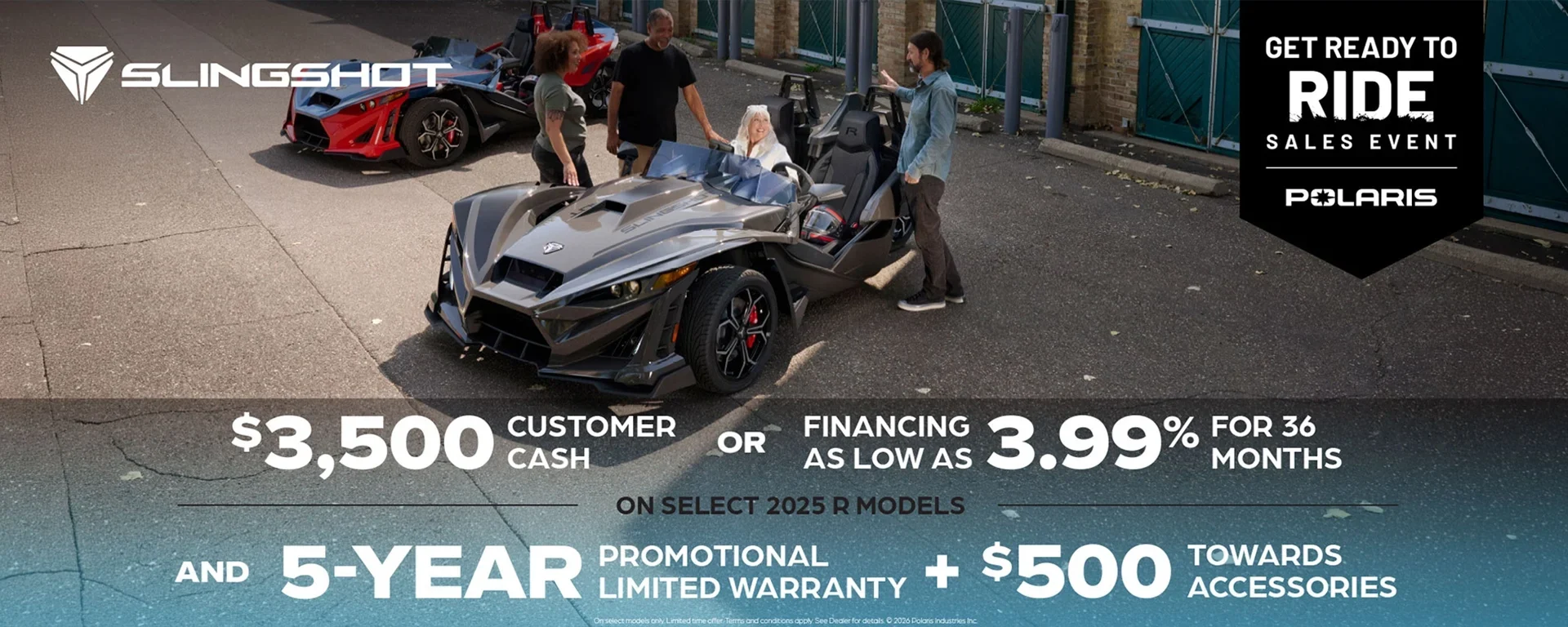 $3,500 Customer Cash or Financing offer for Slingshot R Models alt