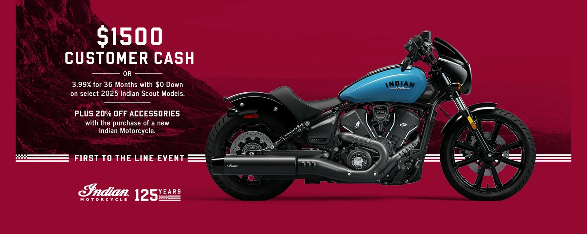 Promotion: Get up to $1500 Customer Cash or 1.99% for 36 months on select 2025 Scout Models alt