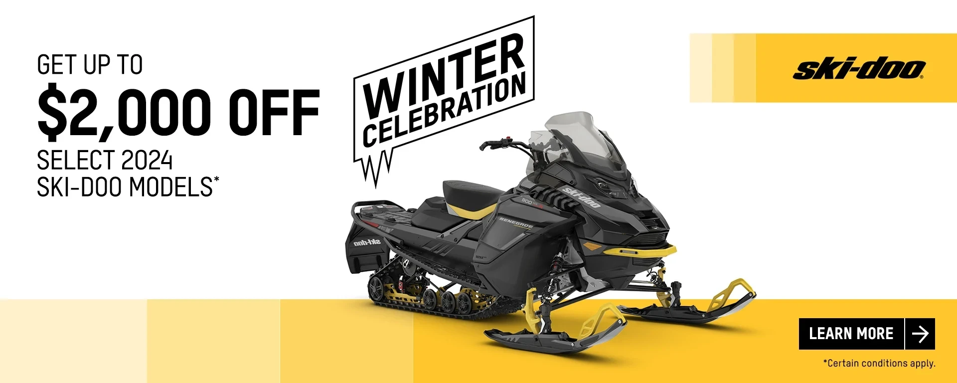 Get a rebate up to $2,000 on Full-Sized 2024 Ski-Doo and Lynx models (trail) alt