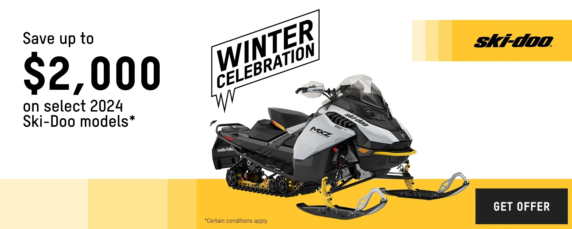 Get a rebate up to $2,000 on Full-Sized 2024 Ski-Doo and Lynx models (trail) alt