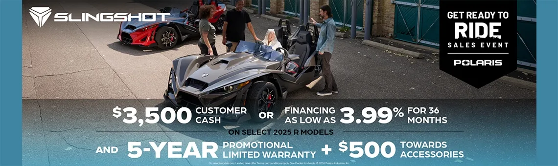 $3,500 Customer Cash or Financing offer for Slingshot R Models