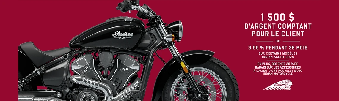 Promotion : obtenez jusqu'à 1 500 $ en remise client ou 3,99 % pendant 36 mois sur certains modèles Scout 2025